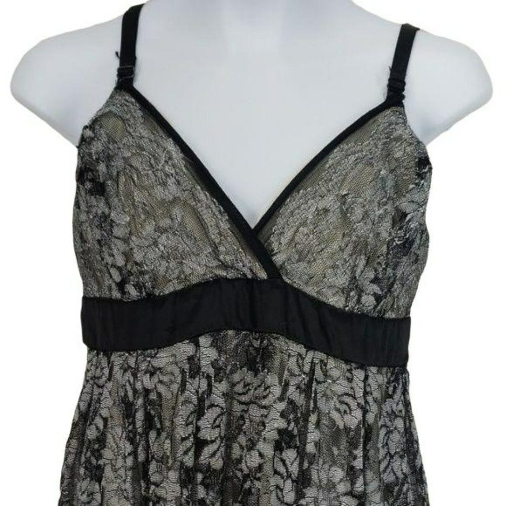 Candies Juniors Women's Black Lace V-Neck Strappy Dress Size Medium - Picture 7 of 7
